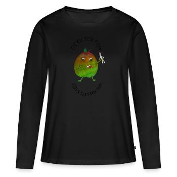 A Doctor a day keeps the Apple away - Frauen Premium Bio Langarmshirt - Schwarz - Vorne - Julia (174cm)