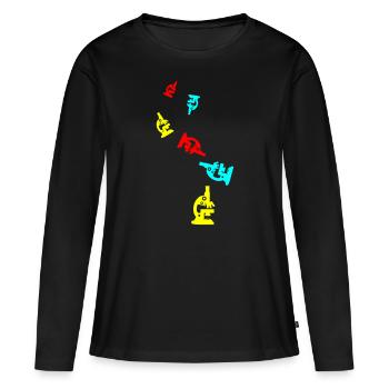 Microscope Icon Icon - Women's Premium Organic Long Sleeve Shirt - black - Front - Julia (174cm)