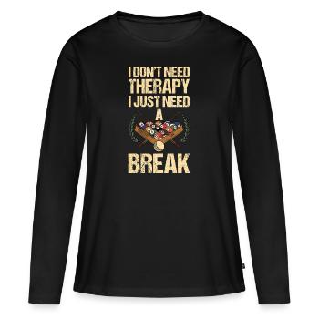Billard billard billard - T-shirt manches longues Premium bio Femme - noir - Devant - Julia (174cm)
