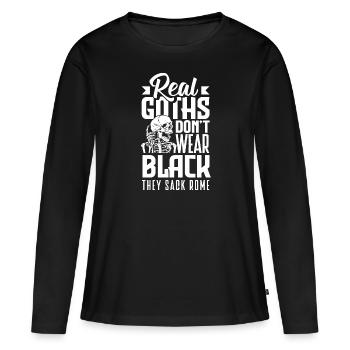 Les vrais Goths ne portent pas de noir, ils licencient Rome Gothic - T-shirt manches longues Premium bio Femme - noir - Devant - Julia (174cm)