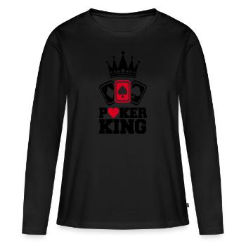 Poker King - Frauen Premium Bio Langarmshirt - Schwarz - Vorne - Julia (174cm)