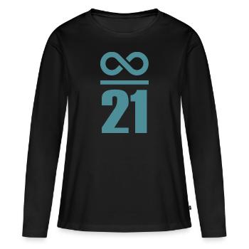 Infini de 21 millions de Bitcoin - T-shirt manches longues Premium bio Femme - noir - Devant - Julia (174cm)