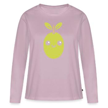 Olive - T-shirt manches longues Premium bio Femme - rose poudré - Devant - Julia (174cm)