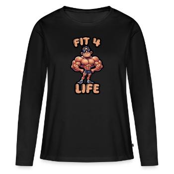 Bodybuilder Cool - T-shirt manches longues Premium bio Femme - noir - Devant - Julia (174cm)