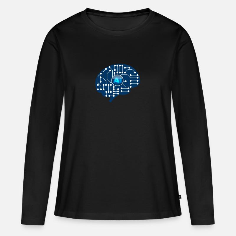 Künstliche Intelligenz - Frauen Premium Bio Langarmshirt - Schwarz