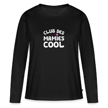 club des mamies cool - T-shirt manches longues Premium bio Femme - noir - Devant - Julia (174cm)