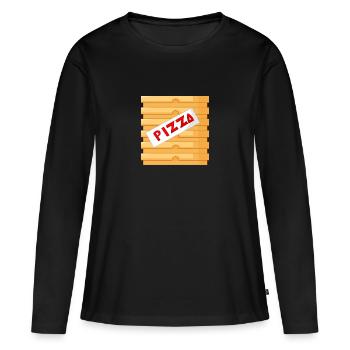 Pizza Pizza carton Fournisseur de pizza - T-shirt manches longues Premium bio Femme - noir - Devant - Julia (174cm)