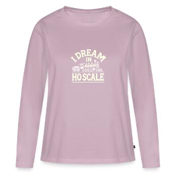 Ich träume im Maßstab HO - Frauen Premium Bio Langarmshirt - Altrosa - Vorne - Julia (174cm)