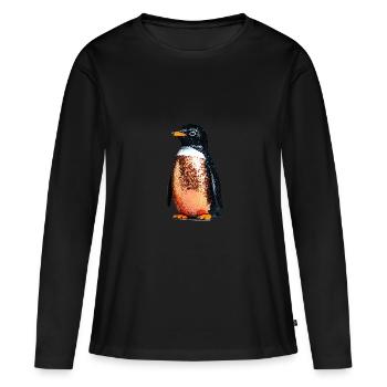 Pingouin,Paillettes,Paillettes,Or,Noir - T-shirt manches longues Premium bio Femme - noir - Devant - Julia (174cm)