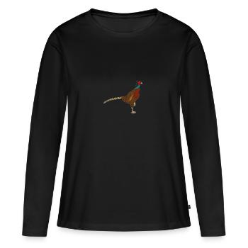 Fasan - T-shirt manches longues Premium bio Femme - noir - Devant - Julia (174cm)