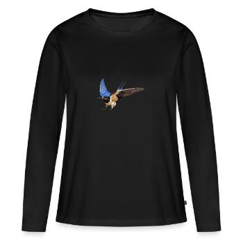 Smoky Swallow with stalk - Women's Premium Organic Long Sleeve Shirt - black - Front - Julia (174cm)