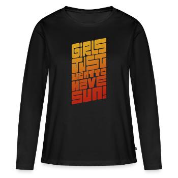 Les filles veulent juste avoir du soleil - T-shirt manches longues Premium bio Femme - noir - Devant - Julia (174cm)