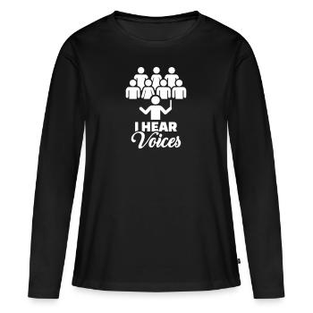 chorale - T-shirt manches longues Premium bio Femme - noir - Devant - Julia (174cm)
