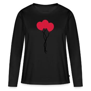 Ballons rouges / ballons rouges / ballons rouges - T-shirt manches longues Premium bio Femme - noir - Devant - Julia (174cm)