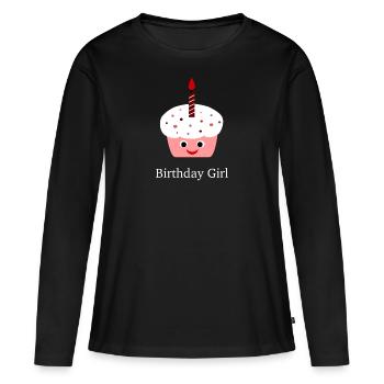 birthday girl - T-shirt manches longues Premium bio Femme - noir - Devant - Julia (174cm)