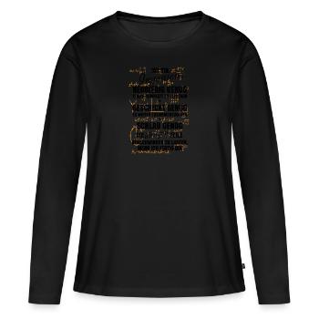 Ingenieur Shirt · NEUGIERIG GENUG · Geschenk - Frauen Premium Bio Langarmshirt - Schwarz - Vorne - Julia (174cm)