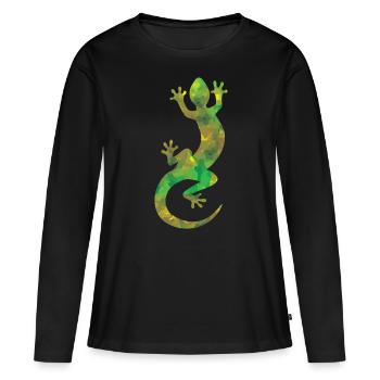 Lizard camouflage - Women's Premium Organic Long Sleeve Shirt - black - Front - Julia (174cm)
