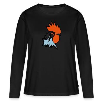 coq embleme france drapeau supporter 25 - T-shirt manches longues Premium bio Femme - noir - Devant - Julia (174cm)