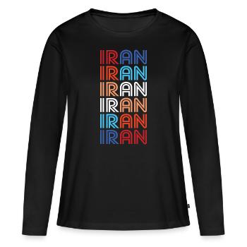 Iran - T-shirt manches longues Premium bio Femme - noir - Devant - Julia (174cm)