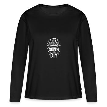 Cool Diy Queen of DIY Crafts - Women's Premium Organic Long Sleeve Shirt - black - Front - Julia (174cm)