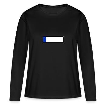Plaque d'immatriculation vierge courte UE - T-shirt manches longues Premium bio Femme - noir - Devant - Julia (174cm)