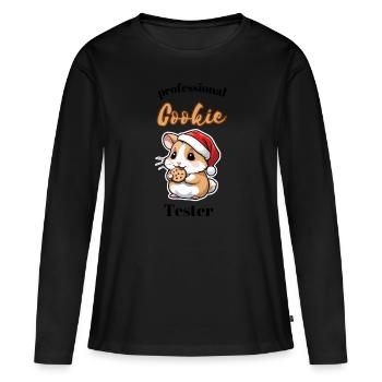 I love cookies! - Frauen Premium Bio Langarmshirt - Schwarz - Vorne - Julia (174cm)