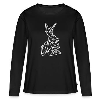 Rabbit Geometry Lines - Women's Premium Organic Long Sleeve Shirt - black - Front - Julia (174cm)