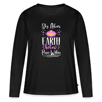 Méditation Namaste Illumination - T-shirt manches longues Premium bio Femme - noir - Devant - Julia (174cm)