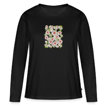 Insider Tip Pink Blossoms Blossom Magic Flowers Spring - Women's Premium Organic Long Sleeve Shirt - black - Front - Julia (174cm)