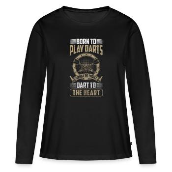 Fléchettes Fun Homme - T-shirt manches longues Premium bio Femme - noir - Devant - Julia (174cm)