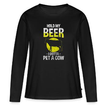 Beef Stable Sweet - Women's Premium Organic Long Sleeve Shirt - black - Front - Julia (174cm)