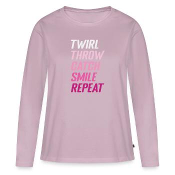 Bâton Twirling Staff Jonglage Gymnastik mit Stab - Frauen Premium Bio Langarmshirt - Altrosa - Vorne - Julia (174cm)
