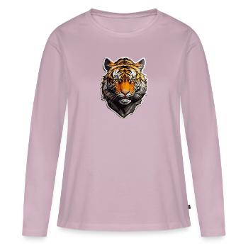 Lion Face - Frauen Premium Bio Langarmshirt - Altrosa - Vorne - Julia (174cm)