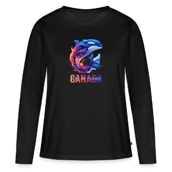 Baie Orca de Fundy - T-shirt manches longues Premium bio Femme - noir - Devant - Julia (174cm)