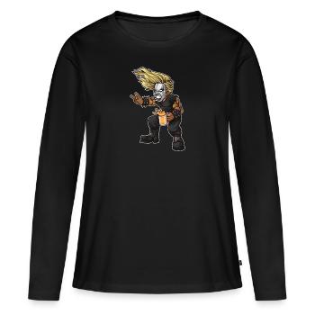 Fan de Heavy Metal | Festival de musique Headbanger - T-shirt manches longues Premium bio Femme - noir - Devant - Julia (174cm)