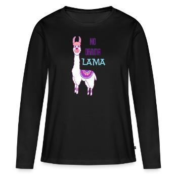 No drama lama - T-shirt manches longues Premium bio Femme - noir - Devant - Julia (174cm)