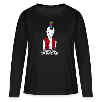 Punk Skinhead Rebellion Oi Geschenkidee Anarchist - Frauen Premium Bio Langarmshirt - Schwarz - Vorne - Julia (174cm)