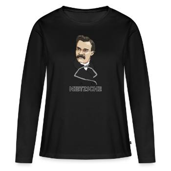 Nietzsche - T-shirt manches longues Premium bio Femme - noir - Devant - Julia (174cm)