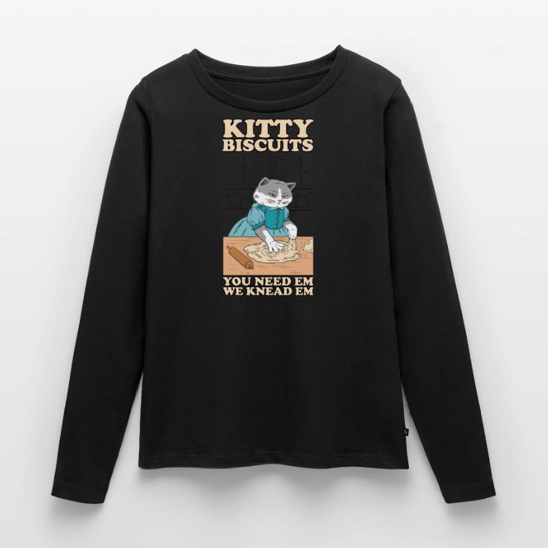 Kitty Biscuits Cat Cat Biscuits Baker Baker T-shirt manches longues Premium bio Femme