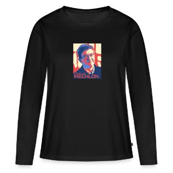 Mélenchon Elections Présidentielles 2022 - T-shirt manches longues Premium bio Femme - noir - Devant - Julia (174cm)