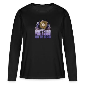 Handschuhe Ball Baseball Schläger USA Spruch - Frauen Premium Bio Langarmshirt - Schwarz - Vorne - Julia (174cm)