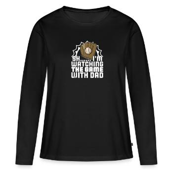 Handschuhe Ball Baseball Schläger USA Spruch - Frauen Premium Bio Langarmshirt - Schwarz - Vorne - Julia (174cm)