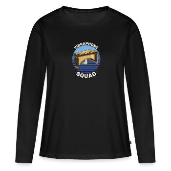 Musiker Musikschule Vibraphon Schlagzeug - Frauen Premium Bio Langarmshirt - Schwarz - Vorne - Julia (174cm)