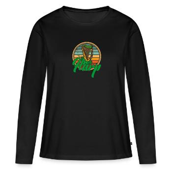 Musikschule Harfe Harfenist Irland Irisch - Frauen Premium Bio Langarmshirt - Schwarz - Vorne - Julia (174cm)