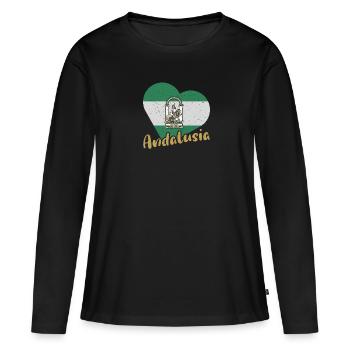 Halbinsel Spanien Andalusien Sevilla Granada - Frauen Premium Bio Langarmshirt - Schwarz - Vorne - Julia (174cm)