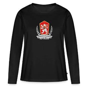 Europa Tschechoslowakei Geschichte National - Frauen Premium Bio Langarmshirt - Schwarz - Vorne - Julia (174cm)