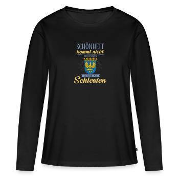 Oberschlesien Deutschland Provinz Region - Frauen Premium Bio Langarmshirt - Schwarz - Vorne - Julia (174cm)