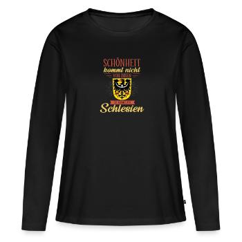 Oberschlesien Deutschland Provinz Region - Frauen Premium Bio Langarmshirt - Schwarz - Vorne - Julia (174cm)