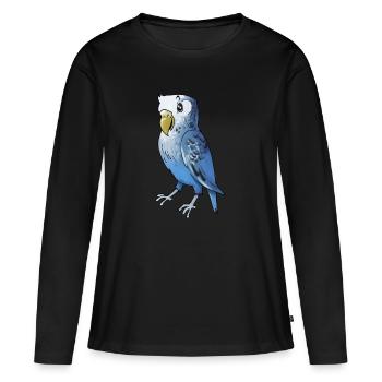 wellensittich budgie budgerigar birds voegel - Frauen Premium Bio Langarmshirt - Schwarz - Vorne - Julia (174cm)