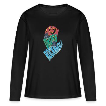 Sexe et drogues et RockNRoll - T-shirt manches longues Premium bio Femme - noir - Devant - Julia (174cm)